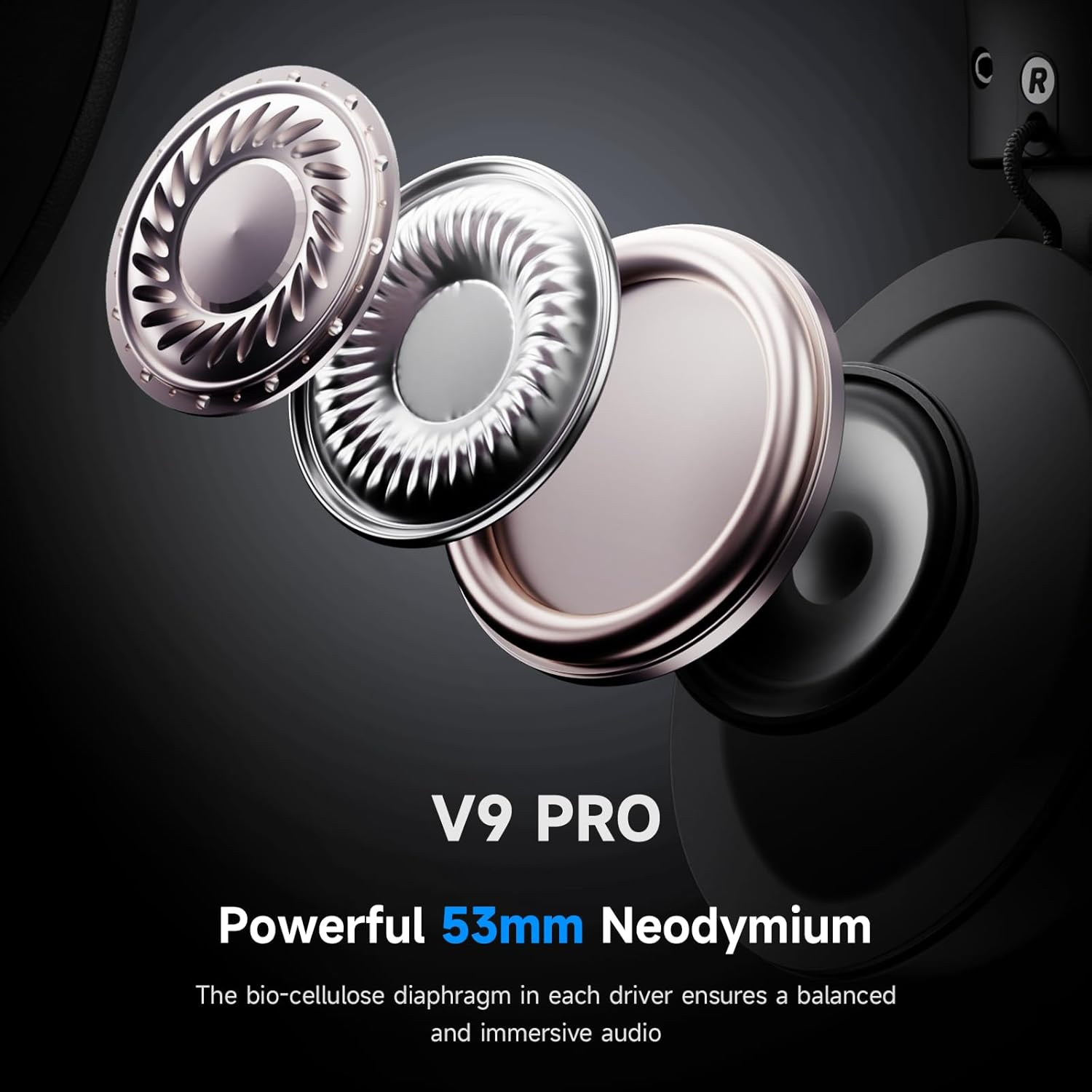 Headset Mchose V9 Pro - Bluetooth 5.3 - 2.4GHz e Cabo, Som 7.1 Hi-Res, Microfone com Redutor de Ruído, 15ms LL, Bateria 250h