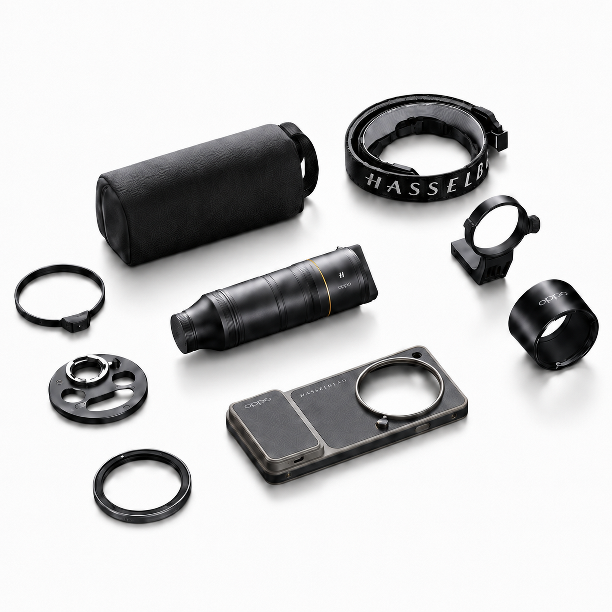 KIT FULL Fotográfico Oppo Find X9 Ultra - Lente Telefoto Hasselblad 300mm, Capa com Disparador, Anéis e Alça